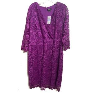NWT Empire Waist Purple Lace Dress